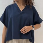 شومیز لینن سورمه‌ای